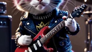 Kucing main musik metal????