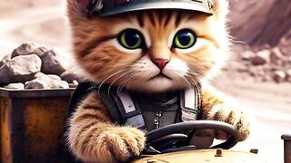 Kitten the miner worker #cat #ai #kitten