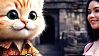 Kitten dan Anya main ke Candi #cat #ai #candi #Anya