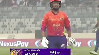 Bat luck with Muhammad Haris out on 99