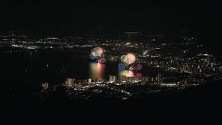 4k video Lake fireworks night view free stock video  Free download