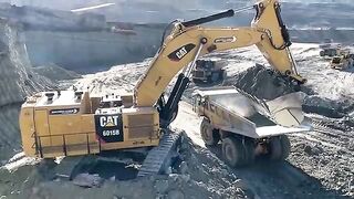 Caterpillar 6015B Excavator Loading Caterpillar Dumpers - Sotiriadis Mining Works