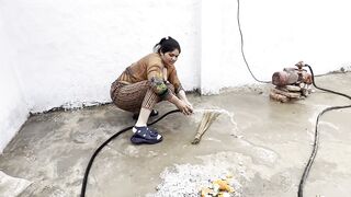 Gha Ka Farsh Dhoya _ Village Girl Cleaning Vlog _ Pakistani Housewife Lifestyle _ Pak Village Life.mkv