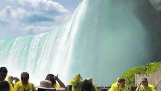 View of the famous Niagara Falls from the Canadian side