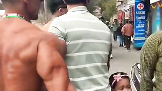 Public Reaction to Bodybuilders Posing