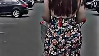 Beautiful Model Showing while Walking On Road