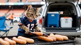 Cats Take Over The Football Stadium