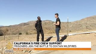 Why are California inmates deployed to help fight LA wildfires?