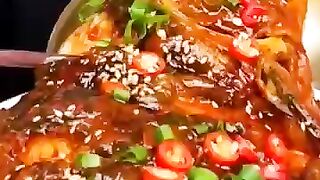 Enjoy spicy sweet and sour fish