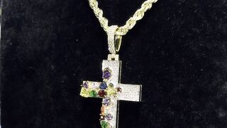 Natural Diamond & Birthstone Cross Pendant Setup