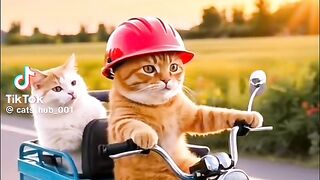 Cats on bike