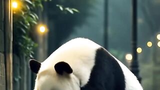 Panda loves cute baby