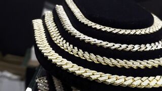 Gold & Natural Diamond Cuban Chains on Sale