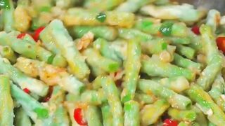 Steam-fry beans