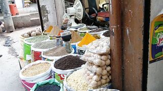 Nepalese rural shoping video of variety of raw fooding item