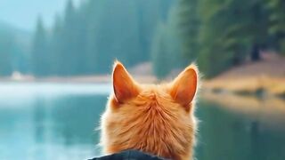 travel cat in the river