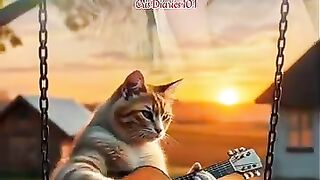 Amazing Cats singing and playing the Guitar