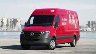 The all-new Mercedes-Benz eSprinter in Red Driving Video