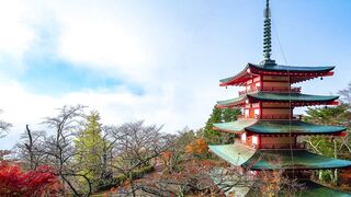 4K Pagoda mountains japan free stock video indianvrv