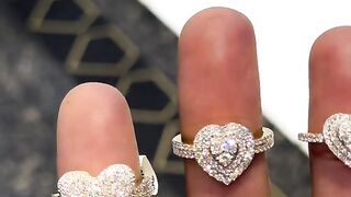 Natural Diamonds & Real Gold Heart Rings on Sale