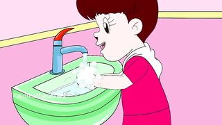 Baby forgetting to turn off the faucet #shorts #divatheseries #animation