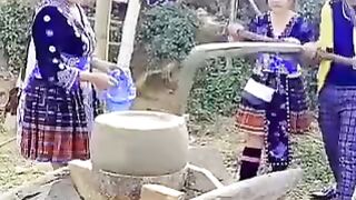 Stone grinding mill in Himali range of Nepal