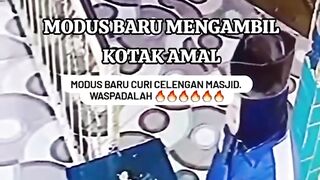 Modus baru mencuri uang kotak amal