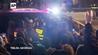 At least 20 people arrested at rally in Tbilisi, Georgia.mp4