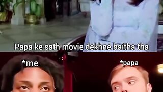 papa ke saath movie dekhne baitha tha