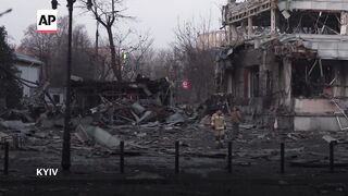 Aftermath of Russian ballistic missiles and drone attacks in Ukraine.