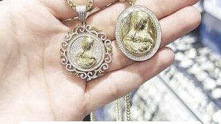 Real Gold & Natural Diamonds Virgin Mary Box Franco Sets