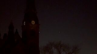 Scenes of a strange light appearing from the sky at night near Germany