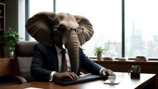 Elephant Office Worker