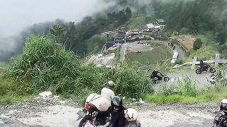 the motorbike is not strong enough to go uphill