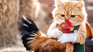 AI cat and chicken animals