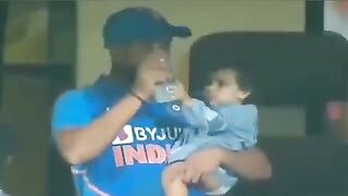 Rahit Sharma With Baby Daughter