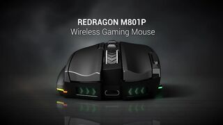 Redragon M801 Gaming Mouse LED RGB Backlit MMO 9 Programmable Buttons Mouse