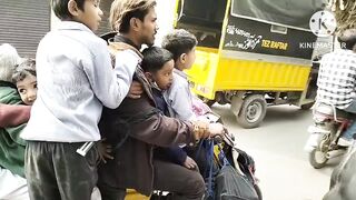 How Many School Kids On One Bike With There School Bags [Shaukat Bhatti]