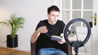 Man recording his content