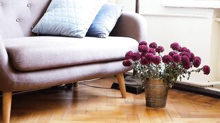 A sofa in a living room