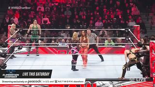 Asuka attacks all in Raw vs. SmackDown Six-Woman Tag Team Match: Raw, Feb. 13, 2023