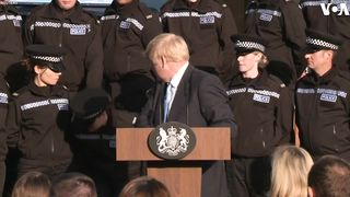 Police Trainee Falls Ill During British PM Boris Johnson Speech