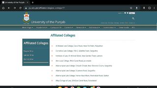 Punjab University Affiliated Colleges