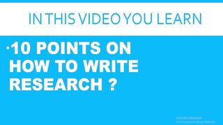 How to write Research l How to do Research l How to do a Research l How to Write Research l Murad Learners Academy