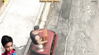 Putting Petrol on the Car in GTA 5.