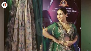 Vidya Balan unleashed her Bold Avtar in Open Blouse Green Saree at an Event, Video Viral