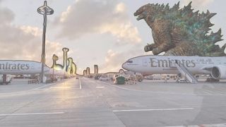 Godzilla At Dubai Airport