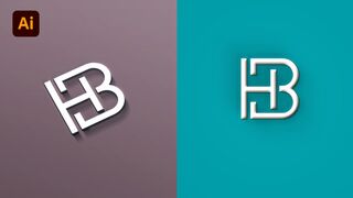 BH Creative logo design process in Illustrator | Logo design with typography in Illustrator