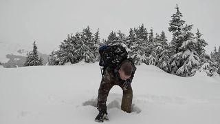 Dugout Shelter Under 10ft (3m) of Snow - Solo Camping in Survival Shelter During Snow Storm